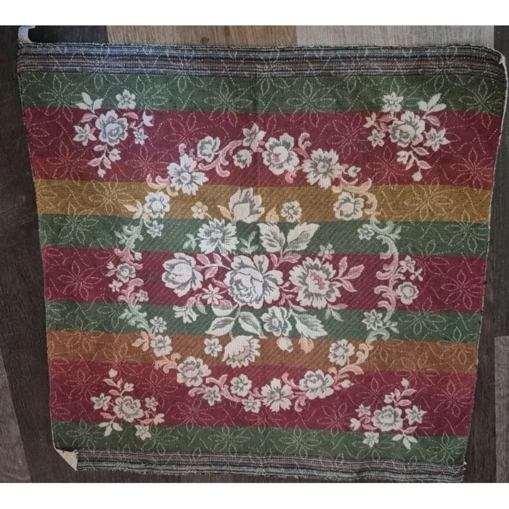 Vintage‎ Floral Woven Tapestry Table Topper 23x23 Made in Belgium